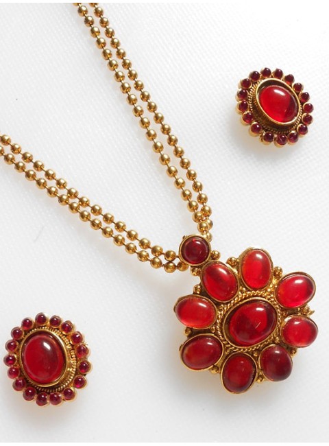 Polki Pendant Set